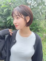 エニ 自由が丘(ENi) 黒髪/グレーベージュ/レイヤーロング/前髪パーマ[自由が丘駅]