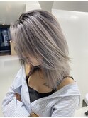 外国人風バレイヤージュ・ハイライトカラーアッシュグレージュ
