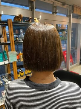 オーガニック ライフ 若葉 鶴ヶ島(organic+life) 20代30代大人可愛い前下がりストレート大人ボブハイライト