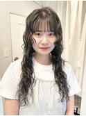 【白石】ロングスパイラルパーマ/顔まわりレイヤー/ウルフ