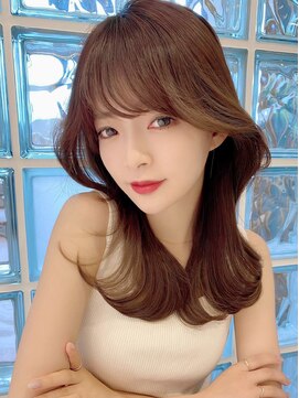 ソヨン 金山店(SOYON) 小顔/シースルーバング/韓国/レイヤーカット/黒髪/ネビージュ