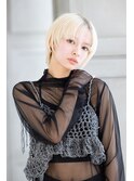 【Totia堀江】フェザーショート×ホワイトブロンド