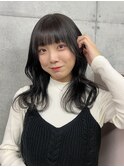 透明感暗カラー×顔まわりレイヤーヘア