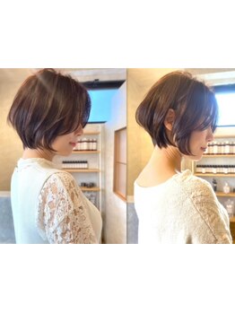 大人女性の魅力UPなショートカット/ボブならお任せ*どの角度でも美しいカット技術で精錬された印象に[長野]