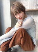 アッシュブラウン×ふんわり丸みショート【TELA HAIR 瑞江】