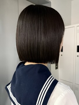 ラフ 立川(Laff) 20代30代切りっぱなしボブ/縮毛矯正/切りっぱなし/暗髪ボブ