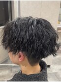 ツイストスパイラル仙台美容室波巻きシャドウパーマサーフカール