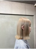 くびれヘア/暗めカラー/アプリコットオレンジ/縮毛矯正