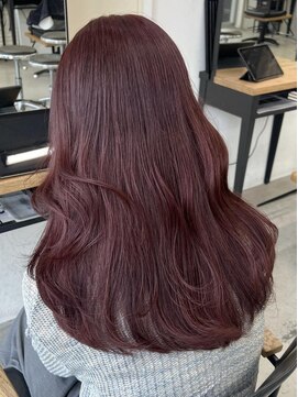 キラ 原宿(KILLA) ブリーチなしダブルカラー/チェリーレッド/ローレイヤー/原宿