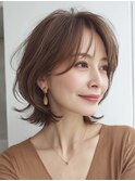 大人ショート　白髪ぼかし　白髪染め　ハイライト　40代50代60代
