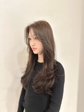アンダーバーホワイト 天王寺阿倍野店(_WHITE) レイヤーカット/前髪あり/韓国/顔周り/前髪カット/ブリーチなし