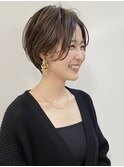 大人可愛い30代40代50代小顔ハンサムショート丸みショート