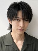 【HEY 松本】メンズショートウルフ×アッシュブラック