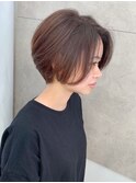 30.40代にオススメ×前髪なし×ひし形ショート◎