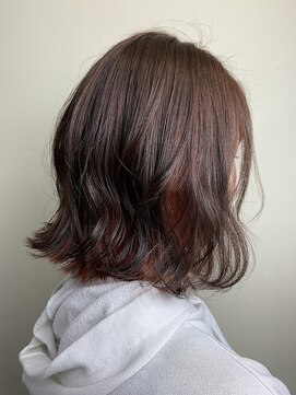 ヘアサロンM 新宿 デザインカラー/厚めバング/ローライト/スリークボブ