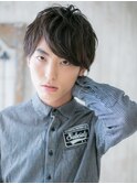 七三分けニュアンスパーマのミニウルフO