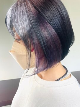 ヘアドゥーポジャ 藤岡店(hair Do poja) 前下がりボブ・イヤリングカラー
