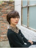 デザインカラー/シルキーベージュ/グレージュカラー/斜めバング