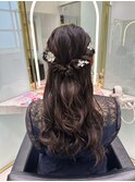 結婚式ヘアセット ツイストハーフアレンジ