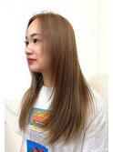 サファリベージュ/くすみベージュ/フェイスレイヤー/ロングヘア