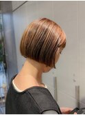 ボブショートボブ縮毛矯正ベージュグレージュ門前仲町