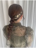 結婚式ヘアアレンジ/編みおろし/ヘアアレンジ/ヘアセット