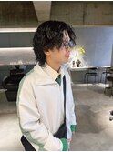 rireベリーショートダークアッシュニュアンスパーマ韓国マッシュ