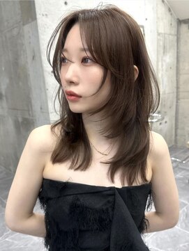 サイン 表参道(SIGN) 韓国ヘアーハッシュカットレイヤーカットグレージュブリーチ無し