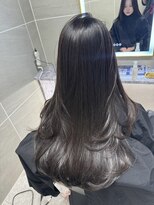 アンジェリカラボ 梅田店(ANGELICA LABO)&nbsp;ブリーチなしダブルカラー透明感シルバーブラウン×レイヤー川又