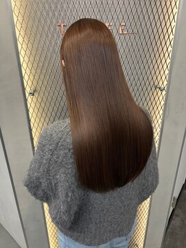 スリー バイ ベルベット 博多(THREE... by velvet) ダブルカラー♪ブリーチなしカラー/顔周りカット/艶カラー