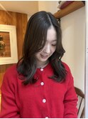 暗髪透明感オリーブブラウンカラー