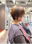 ショートくびれ丸みショートボブハイライトイメチェン髪質改善柏