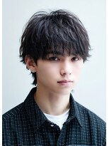 メンズサロン サンティエ 鹿児島中央駅店(Men's salon scintiller) メンズマッシュウルフカット波巻きツイストスパイラルパーマ