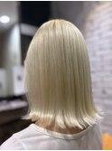 韓国ボブ ホワイトブロンド ケアブリーチ