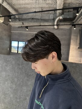 リンドヘアー アンド アイラッシュ(LINDO) ニュアンスパーマ×センターパート