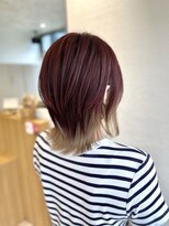 ジプソ(Gypso Hair salon)&nbsp;【 ウルフ × レッド × ベージュ 】