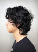 メンズマッシュパーマナチュラルパーマ癖毛カットショートパーマ