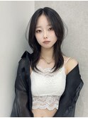 韓国ヘア/ミディアムレイヤー/くびれヘア/Zina福岡天神