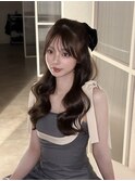 ハーフアップ/ヘアアレンジ/シースルーバング/前髪/顔まわり