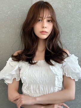 シーシンジュク 新宿南口(Sea shinjuku) ココアベージュ×レイヤー[小顔/黒髪/オリーブグレー]