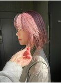 レイヤーボブ×ピンク