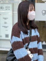 ヘアーサロン グラブ(hair Salon grab)&nbsp;ピンクブラウン×艶セミロング
