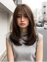 ダル 渋谷/表参道(DAL.)&nbsp;ハッシュカットバタフライカットダークブラウンカーテンバング