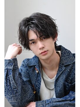 ネイビー(NAVY) 【春の抜け感ヘア】微分け×シャドウパーマでつくる大人の色気