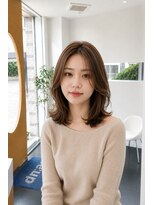 ビーアップヘアー(be:up hair)&nbsp;大人可愛い透明感ブラウンのくびれミディアム