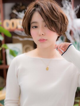 カバーヘア イヴ 戸頭店(COVER HAIR EVE) 大人かわいい♪ワンサイドくせ毛ショートa戸頭30代40代50代!