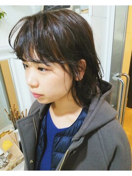 フロート 小阪店(float) 深みブラウン_毛先パーマ ことりベージュ