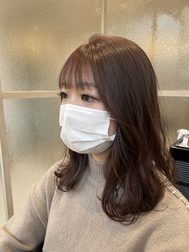 エレノア 梅田店(Eleanor) 流れる顔まわり+艶ピンクカラー