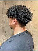 men'sスパイラルパーマ ツーブロック