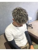 ホワイトフルメッシュ×パーマ